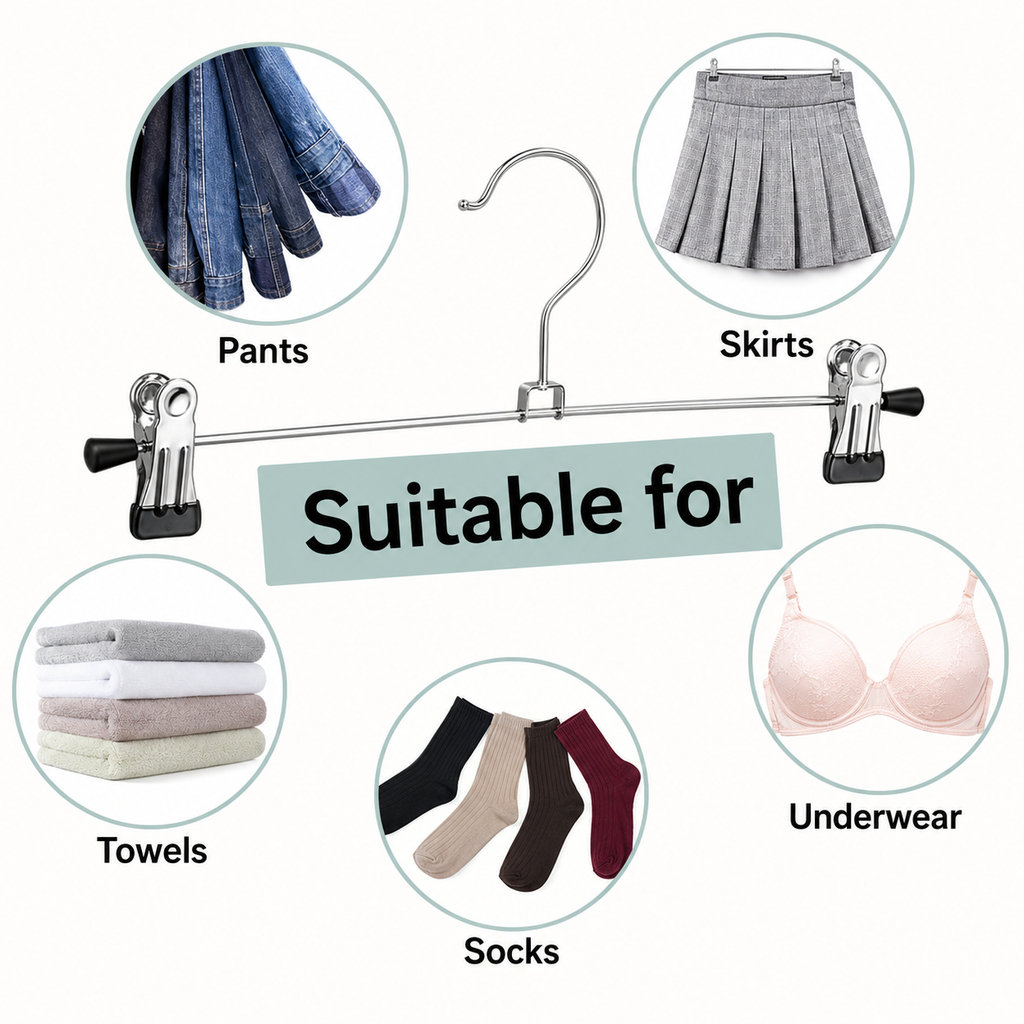 10pcs Non-slip Metal Clothes Hangers with Clips