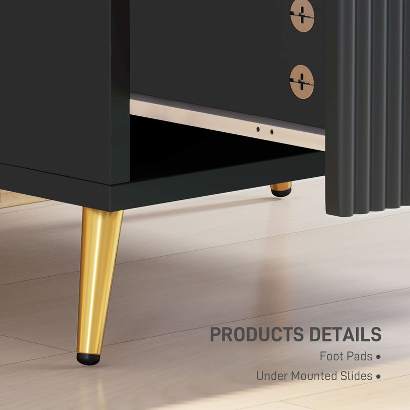 Black 2-drawer bedside table – image 6