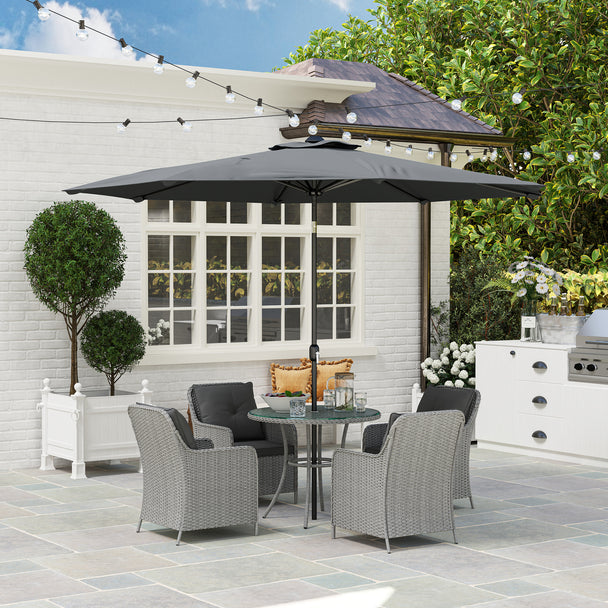 Rattan dining set with parasol – image 2