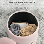 Velvet-Feel Storage Ottoman - Pink