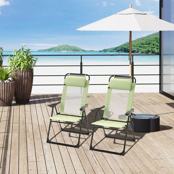 Green folding garden chairs – image 2