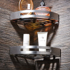 Stainless Steel Corner Shelf — Wall Mounted Bathroom Organiser, No Drill