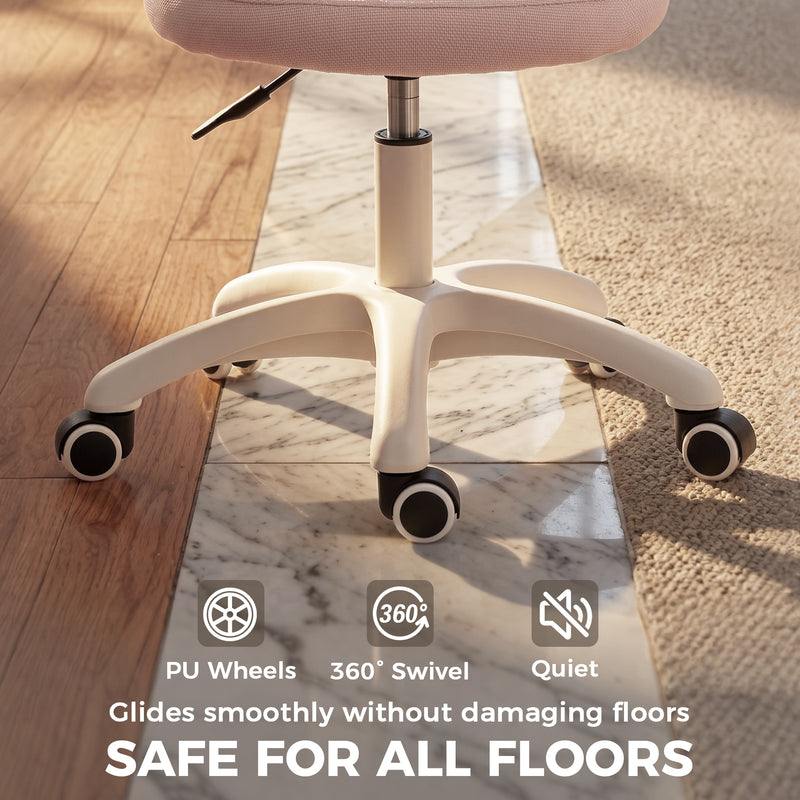 HOMCOM Office Chair, Armless Computer Desk Chair with Breathable Mesh, Adjustable Height, Swivel Wheels, Pink – view 7