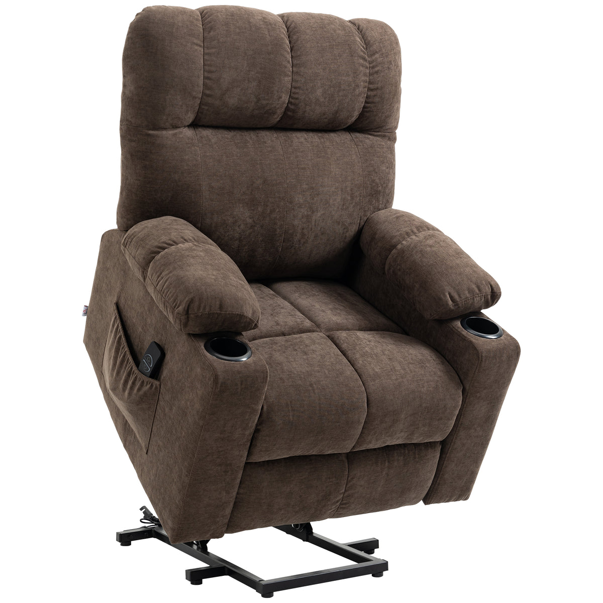 135° Oversized Power Lift Recliner with Cup Holders – Dark Brown