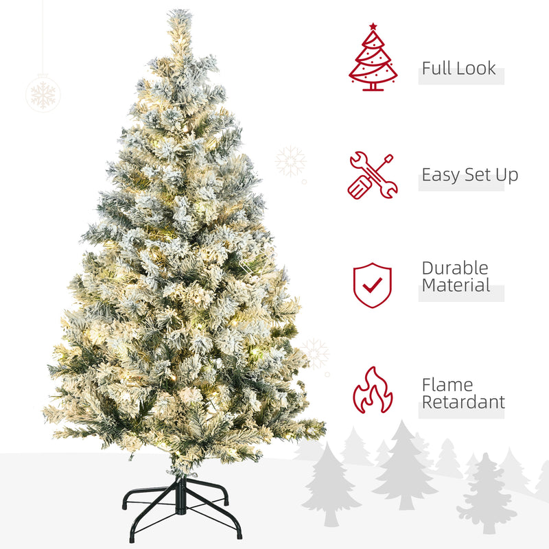 4.5ft pre-lit snow-tipped Christmas tree – image 5