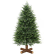 5ft dense green artificial Christmas tree with soft PE tips on a fir wood base