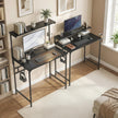 HOMCOM Computer Desk, 80cm Home Office Study Table with Hutch Shelf, Cup Holder, Headphone Hook, Black – view 9