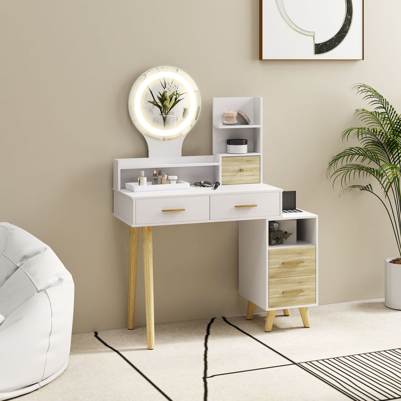 LED round mirror dressing table – image 8