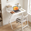 HOMCOM 70 cm Folding Computer Desk with Monitor Shelf - White – view 2