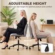HOMCOM Home Office Desk Chair Height Adjustable Swivel Chair Cross Legged Wide Seat Swivel Wheels Grey – view 7