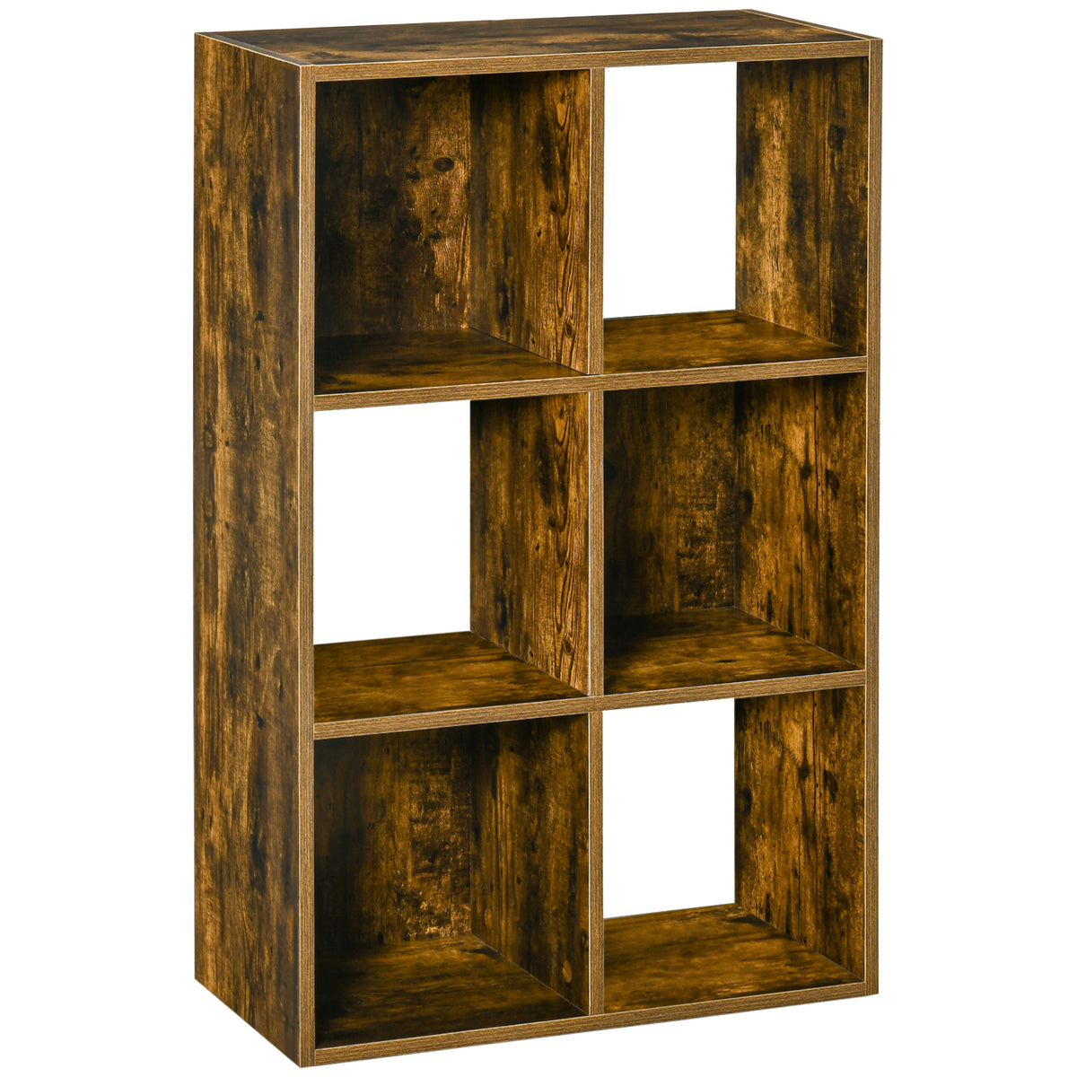 93 cm 6-Cube Storage Bookcase – Rustic Brown