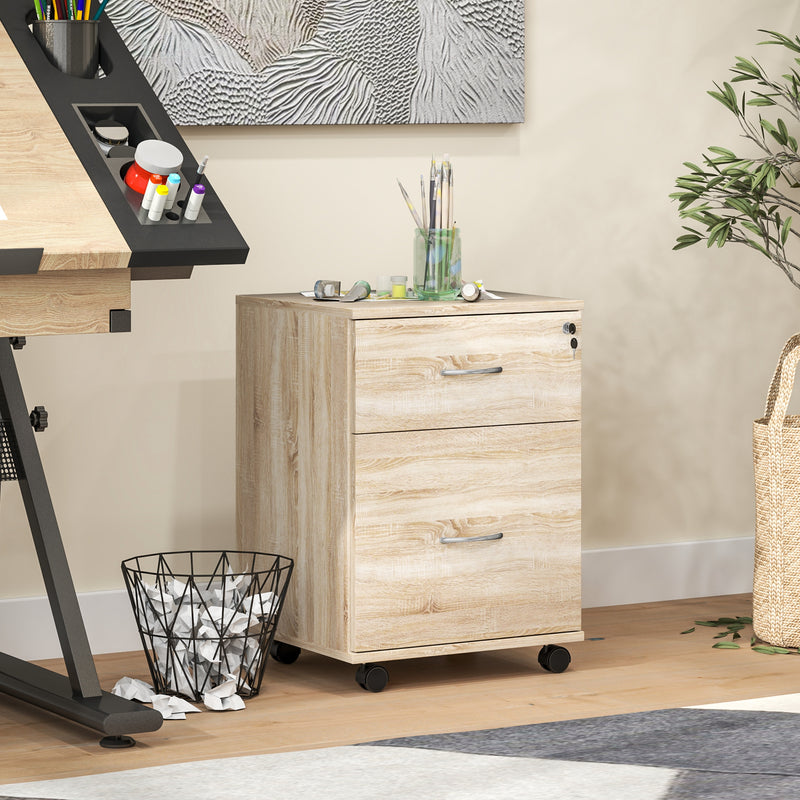 Under-desk 2-drawer filing cabinet – oak – image 7