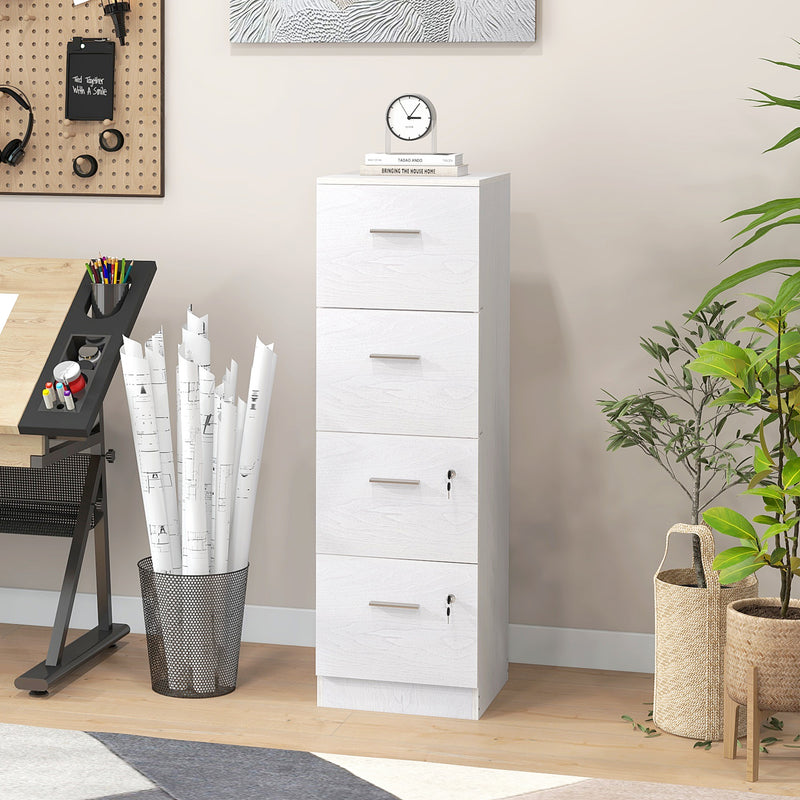 White 4-drawer lockable filing cabinet – image 10