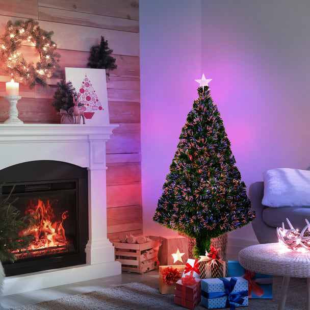 4ft fibre optic Christmas tree with star topper – image 2