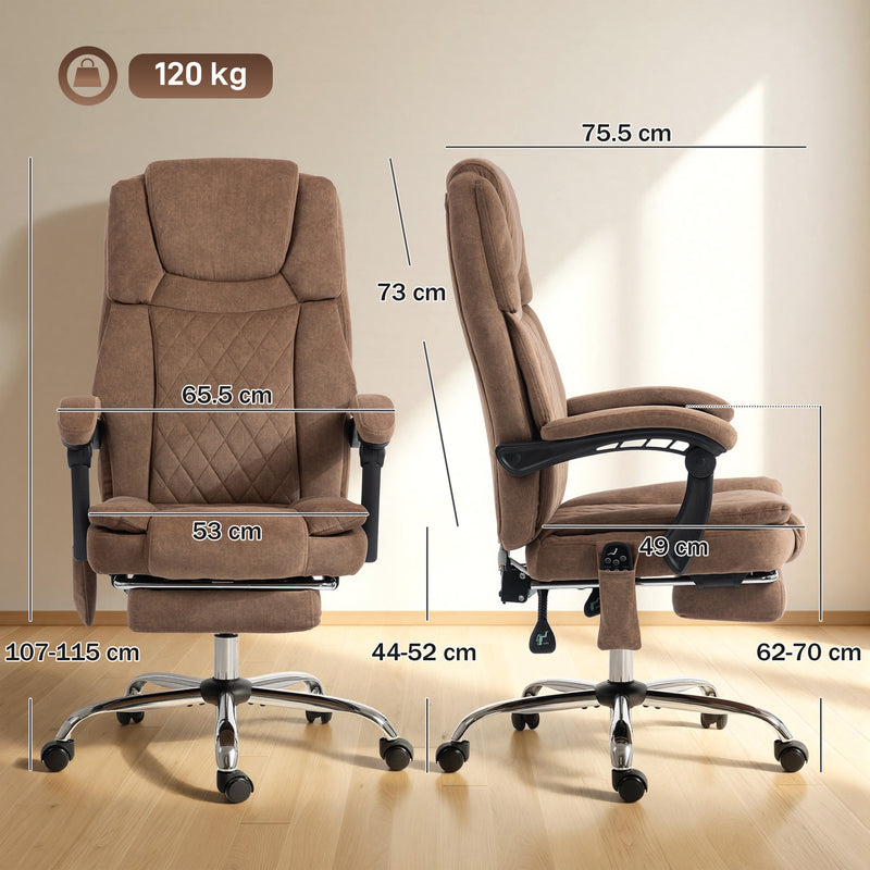 HOMCOM Office Chair with 6-Point Vibration Massage and Heat, Executive Computer Desk Chair with High Back, Reclining – view 3