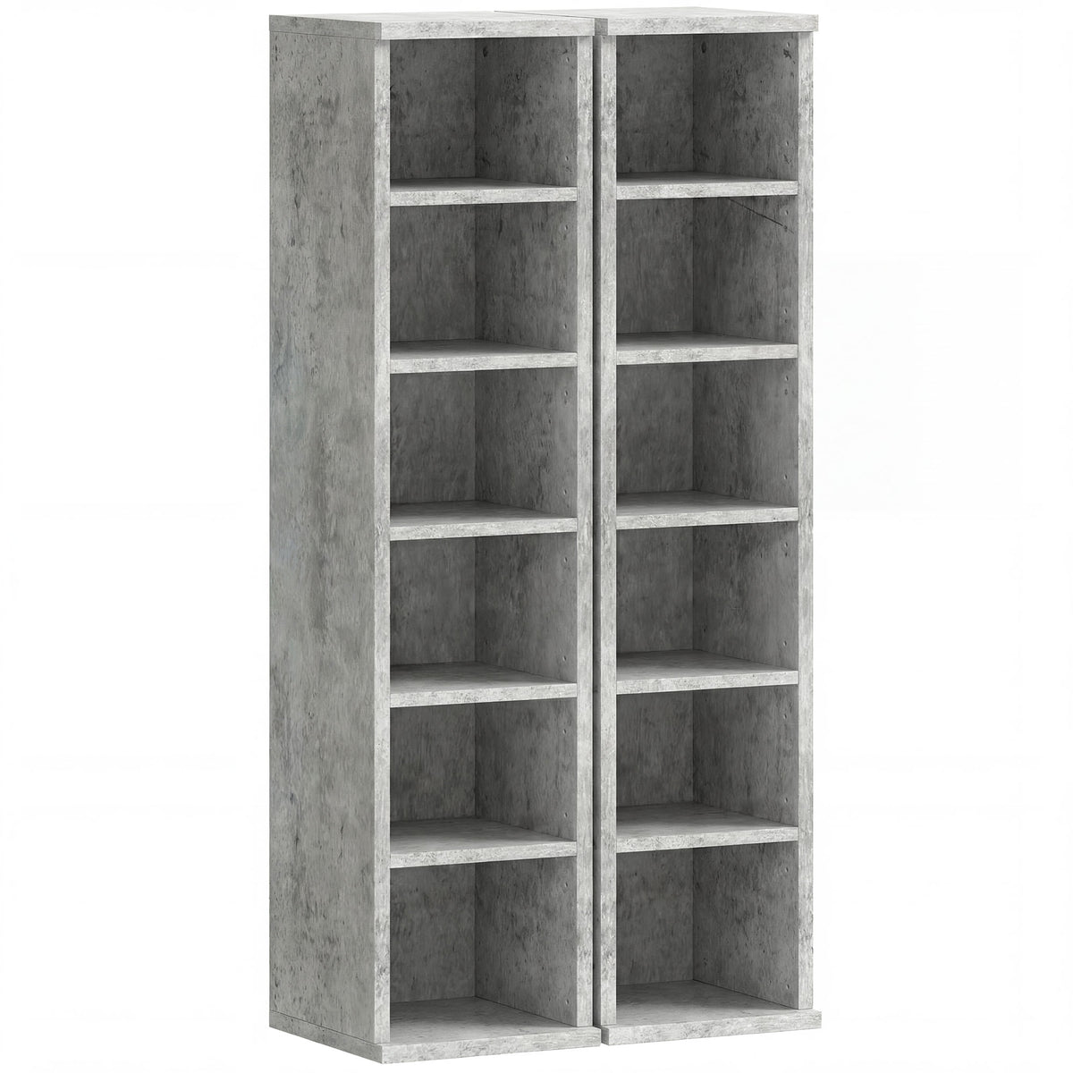 Set of 2 Adjustable CD Media Storage Towers – Grey