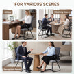 HOMCOM Desk Chair No Wheels, Office Chair with Mesh Back, Lumbar Support, Metal Base for Waiting Room, Conference Room – view 7
