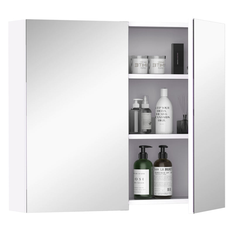 White double door mirror cabinet – image 9