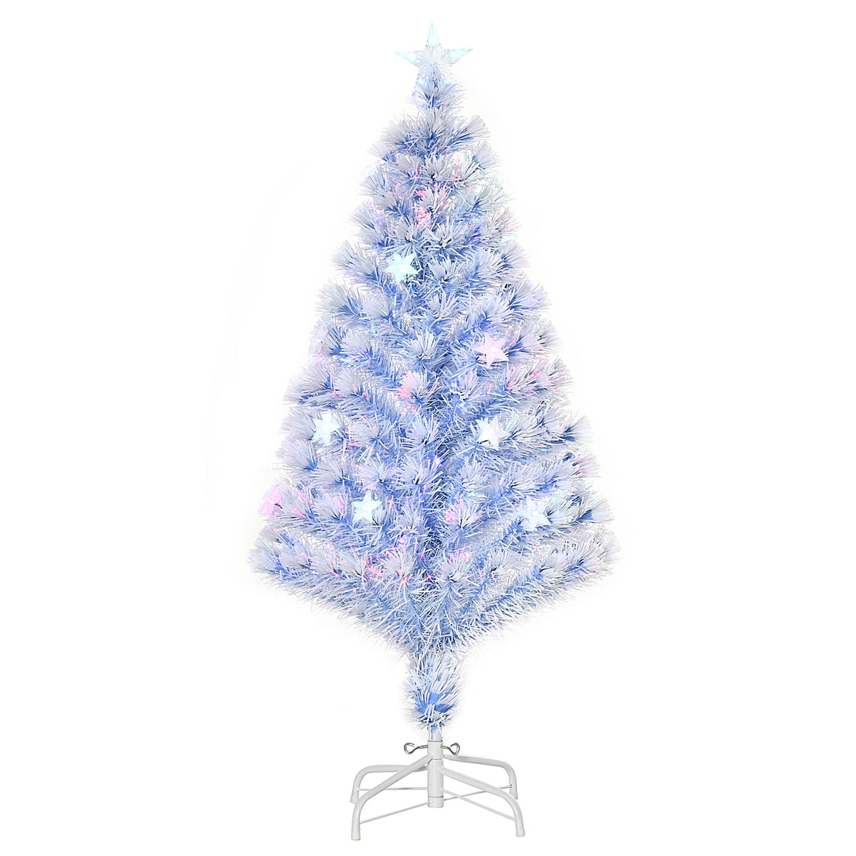 4ft white and blue pre-lit fibre optic Christmas tree