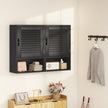40 cm louvred bathroom wall cabinet in black – image 9
