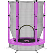 Purple 4.6ft indoor toddler trampoline with 360-degree enclosure net and foam-covered poles