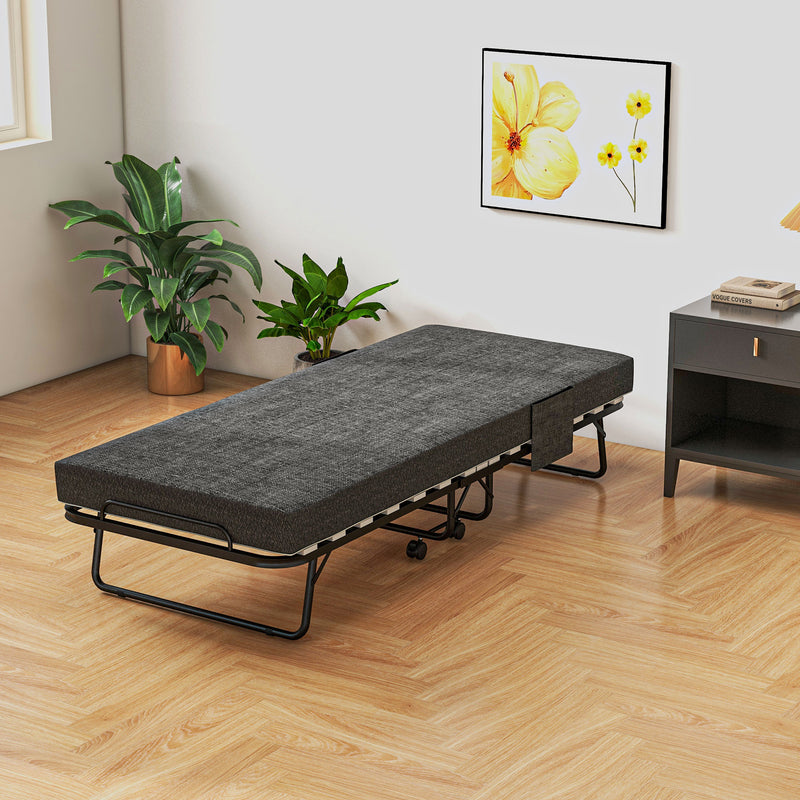 Dark grey single folding bed – image 10