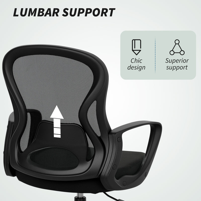Vinsetto Drafting Chair with Adjustable Footrest, Ergonomic Mesh Office Chair with Lumbar Support, Adjustable Height – view 6