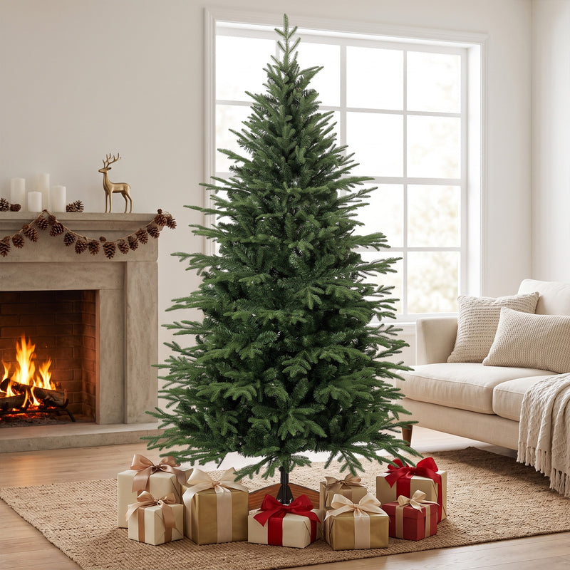 6ft Christmas tree with pine wood stand – image 8