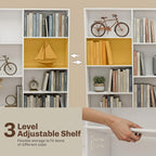 Bookcase with Open Storage, 6-Tier Bookshelf with Anti-Tipping Hardware, White
