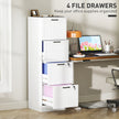 HOMCOM 4 Drawer Filing Cabinet with Lock, Office Storage Cabinet with Adjustable Hanging Bars for A4 Letter Size Files – view 4