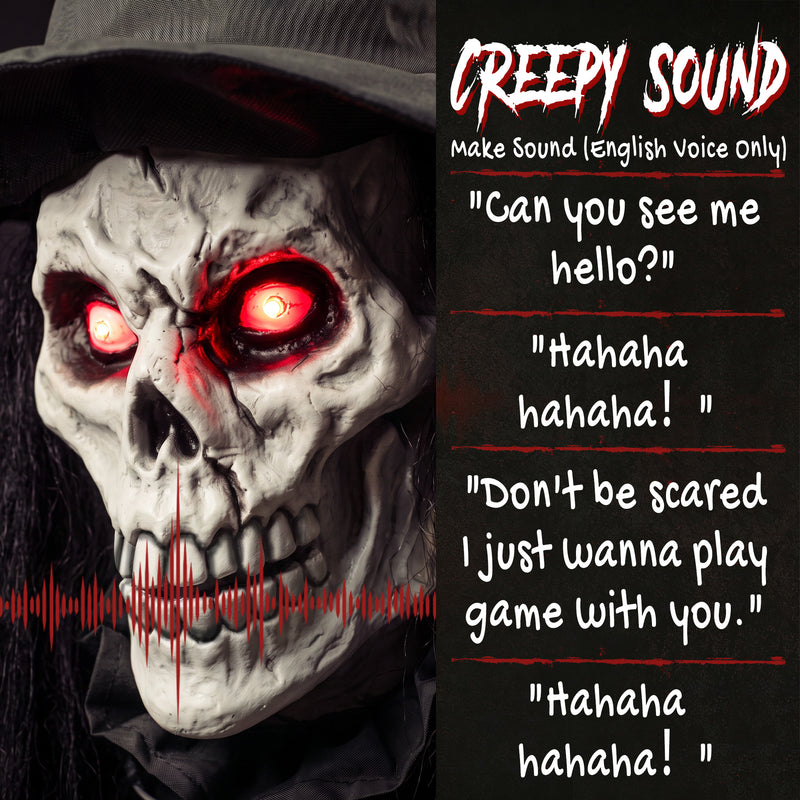 180cm Animated Face-Changing Witch with Glowing Red Eyes – image 7 of 9