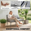 4-piece wide-seat rattan set, light grey – image 5