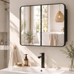 HOMCOM 76.2 x 11.6 x 61 cm Bathroom Mirror Cabinet, Wall Cabinet with Adjustable Shelves, Wall-Mounted or Recessed – view 2