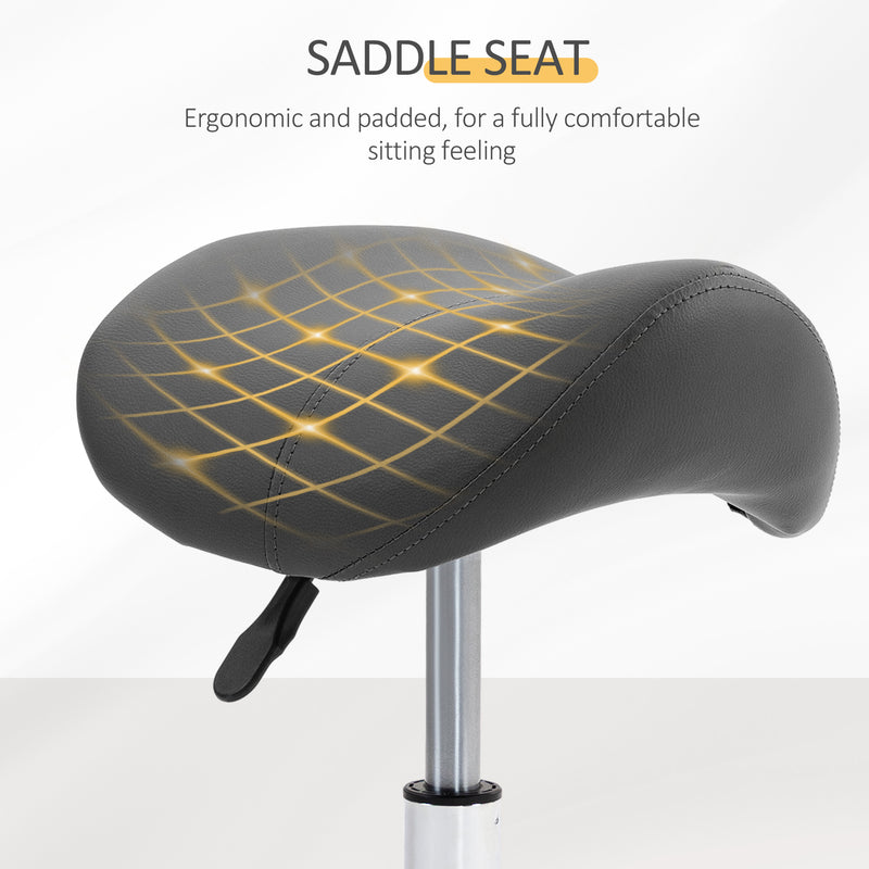 Grey curved salon stool – image 6