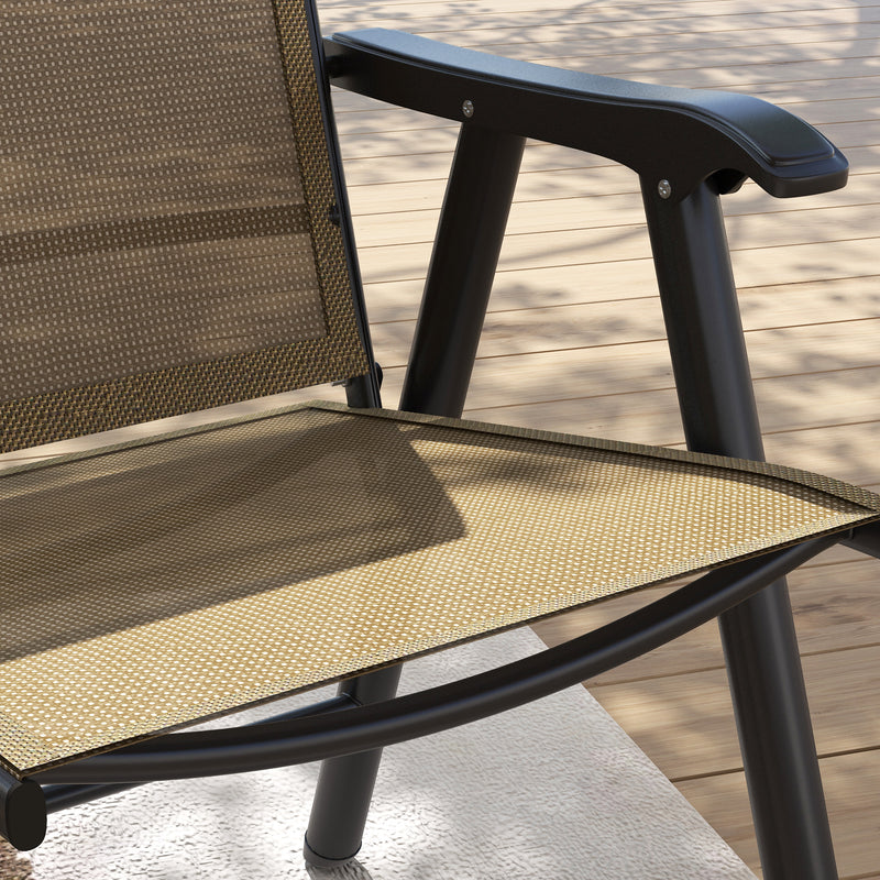 Outsunny Set of Four Folding Garden Chairs - Light Brown – view 8