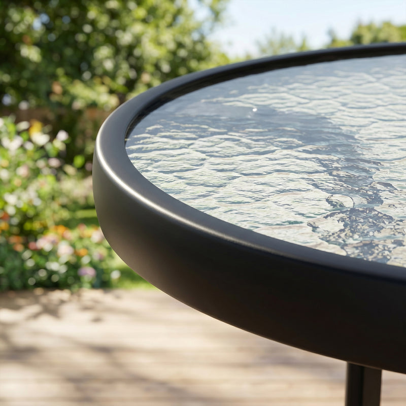 Round glass garden dining table – image 10