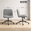 HOMCOM Home Office Desk Chair Height Adjustable Swivel Chair Cross Legged Wide Seat Swivel Wheels Grey – view 3