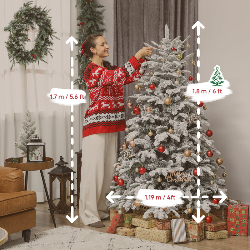6ft snow-kissed flocked Christmas tree – image 3