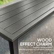 Outsunny 2 Seater Garden Bench, Outdoor Bench Loveseat with Wood-Effect Slatted Seat and Steel Frame for Patio, Park – view 4