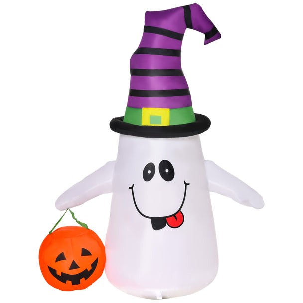 1.2m Inflatable Witch Ghost with Pumpkin & LED Lights – image 1 of 9