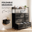 HOMCOM Chest of Drawers, Bedroom Fabric Dresser with 7 Drawers, Storage Organiser Unit with Open Shelves, Grey – view 6