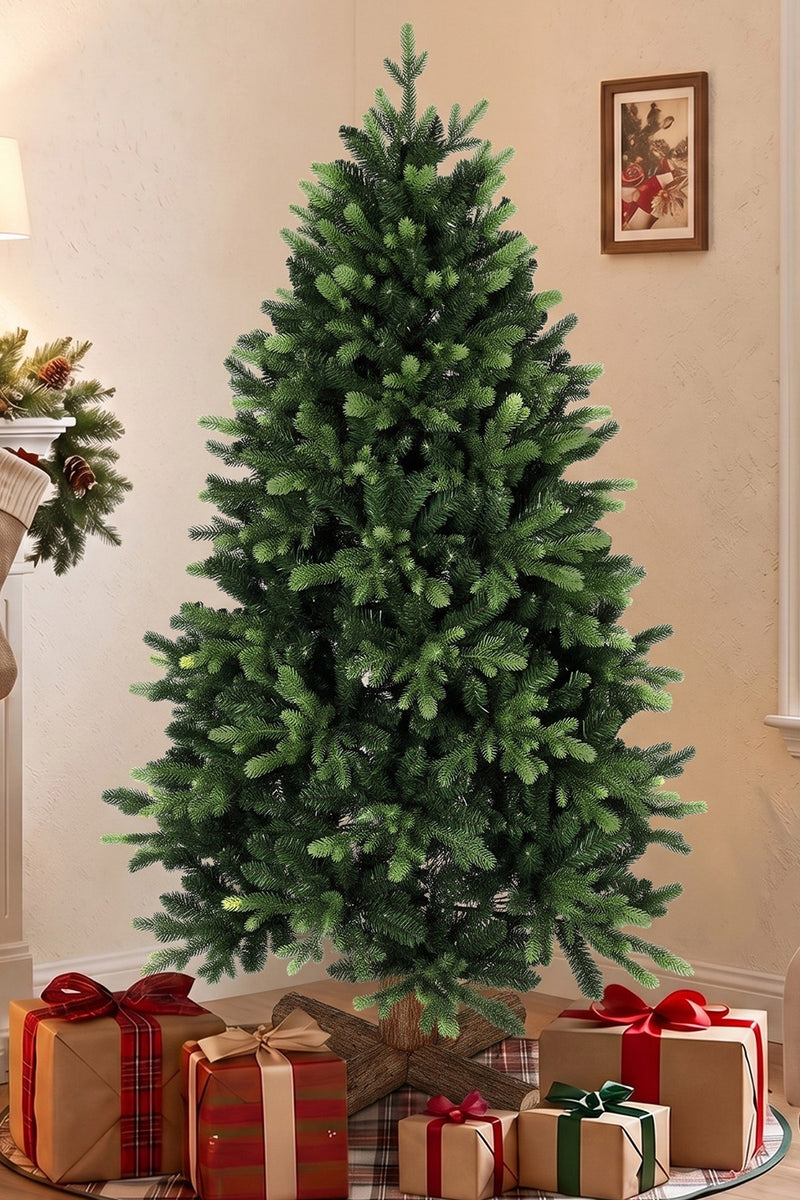 5ft Christmas tree with fir wood base – image 2