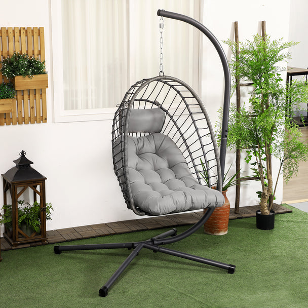 Rattan hanging egg chair – image 2