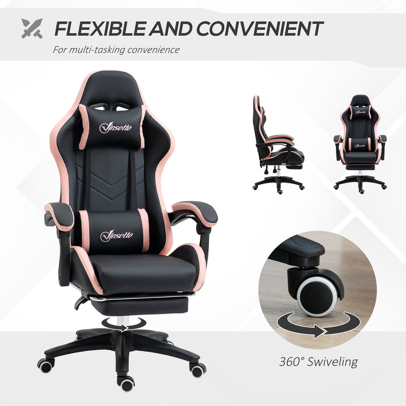 Black & pink reclining gaming chair – image 6