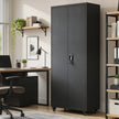 180cm Lockable Steel Tool Cabinet with Wheels & Adjustable Shelves – Black – image 8 of 9