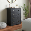 HOMCOM 4 Drawer Chest of Drawers, Modern Dresser for Bedroom, Storage Cabinet for Living Room Entryway, Black Wood – view 7