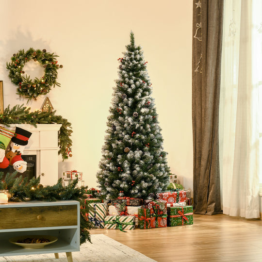 6ft pencil tree with berries and pine cones – image 2