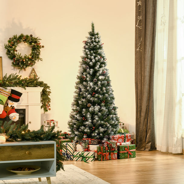 6ft pencil tree with berries and pine cones – image 2