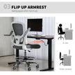 HOMCOM Draughtsman Chair, with Adjustable Lumbar - Charcoal Grey – view 6