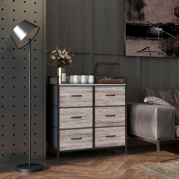 Rustic 6-drawer fabric chest – image 2